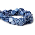 15.5mm Ceylon Blue Kyanite Plain Squares 16 inch 26 beads AA Grade - The Bead Traders
