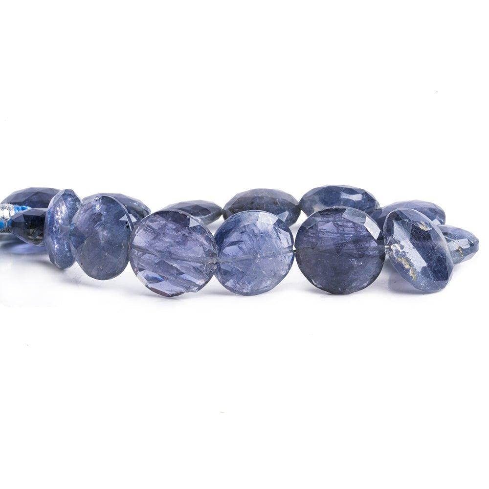 15mm-16mm Iolite Faceted Coin Beads 8 inch 14 pieces - The Bead Traders