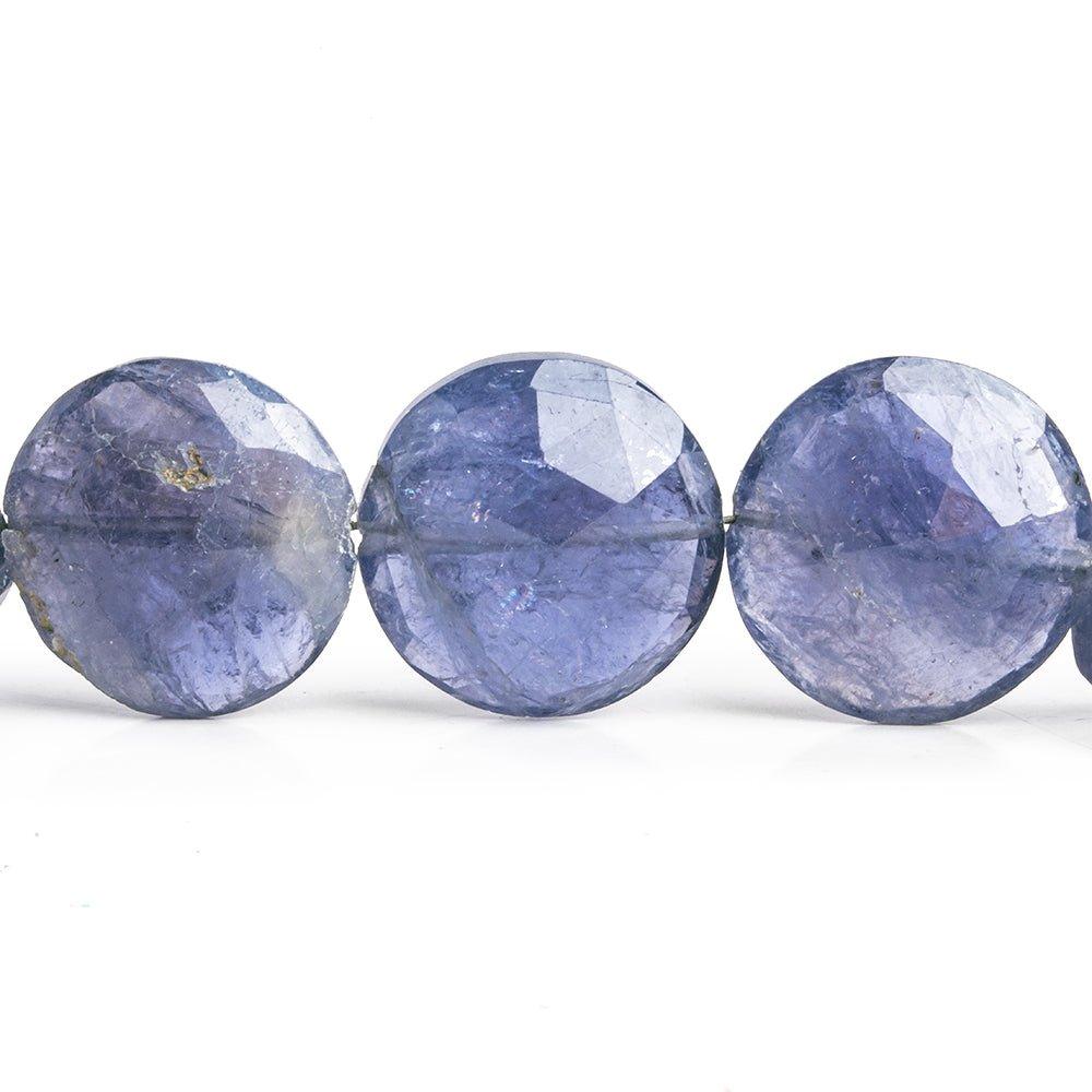 15mm-16mm Iolite Faceted Coin Beads 8 inch 14 pieces - The Bead Traders