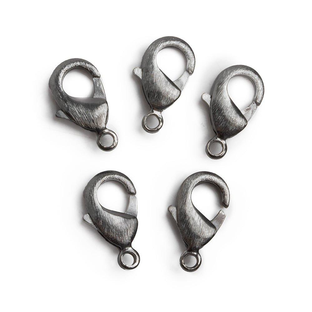 15mm Black Gold plated Brushed Lobster Clasp Set of 5 - The Bead Traders