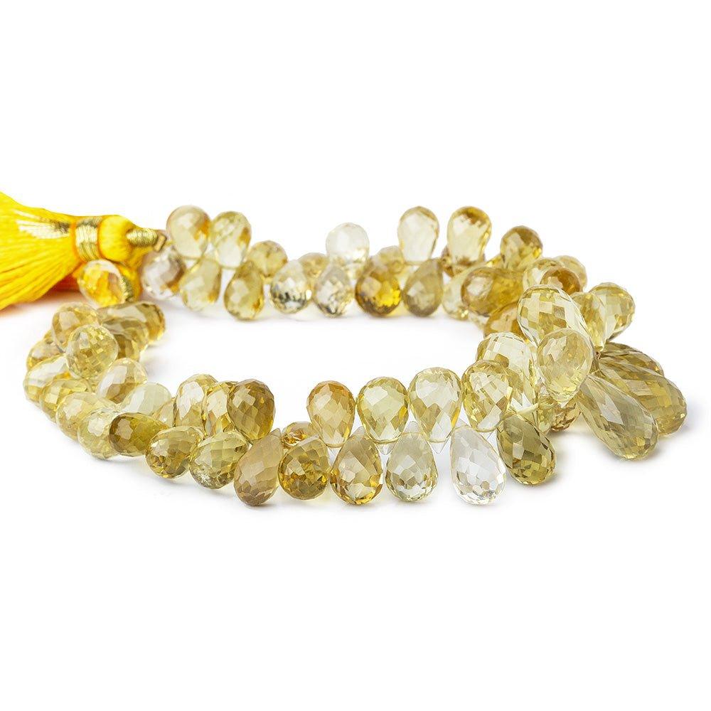 15mm Citrine Faceted Teardrop Briolette Beads, 8 inch,, 84 beads - The Bead Traders