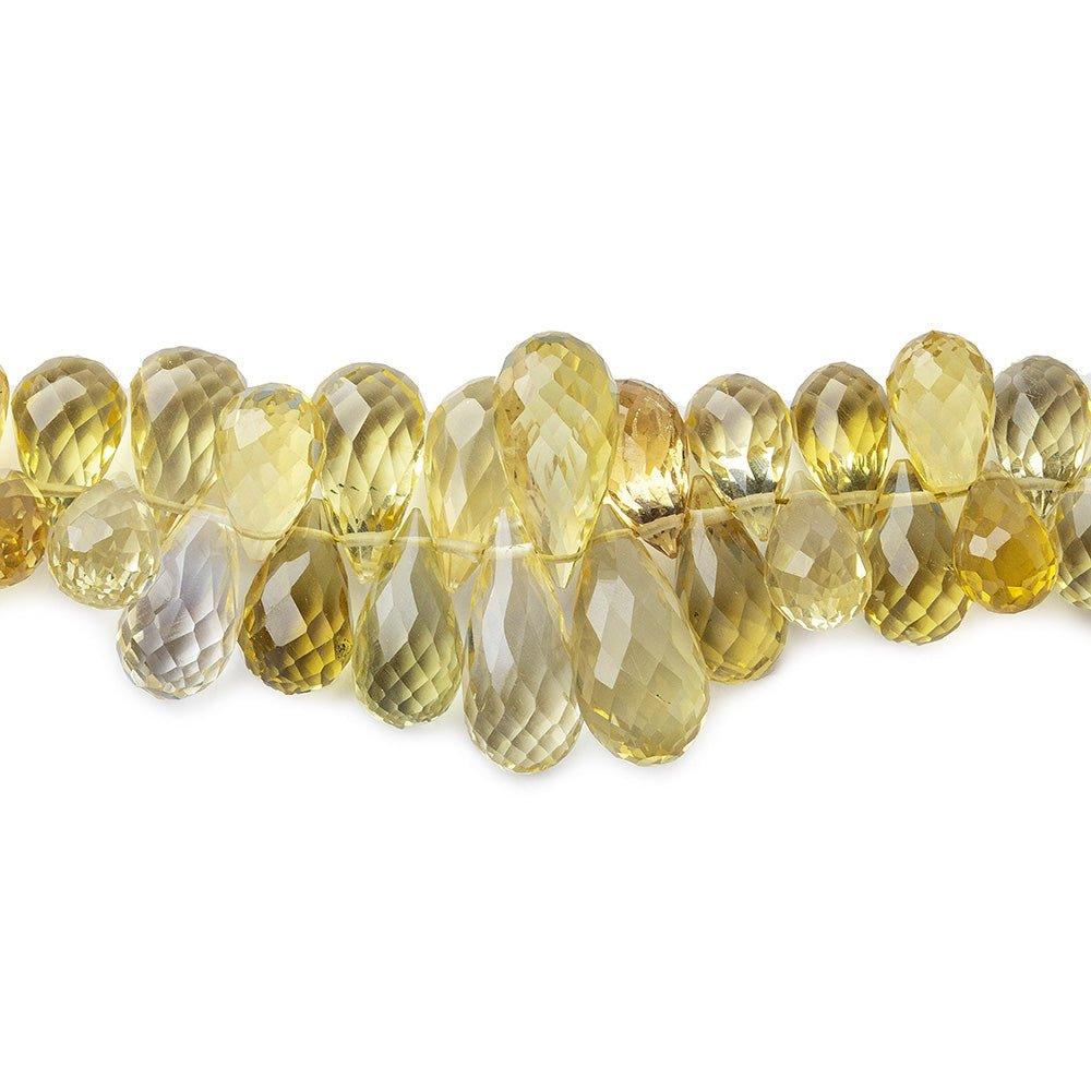 15mm Citrine Faceted Teardrop Briolette Beads, 8 inch,, 84 beads - The Bead Traders
