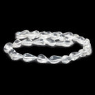 15mm Crystal Quartz Plain Straight Drilled Teardrop Beads, 15 inch - The Bead Traders
