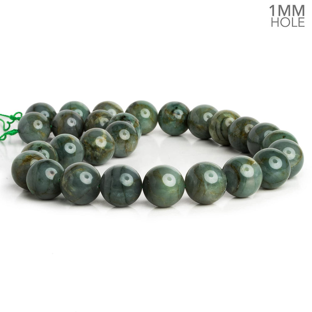 15mm Emerald Plain Rounds 16 inch 27 beads - The Bead Traders