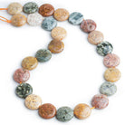 15mm Feather Agate Plain Coin Beads 14 inch 24 pieces - The Bead Traders