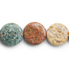 15mm Feather Agate Plain Coin Beads 14 inch 24 pieces - The Bead Traders