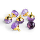 15mm Gold Leafed Amethyst Candy Kiss Pendant 1 Piece - The Bead Traders