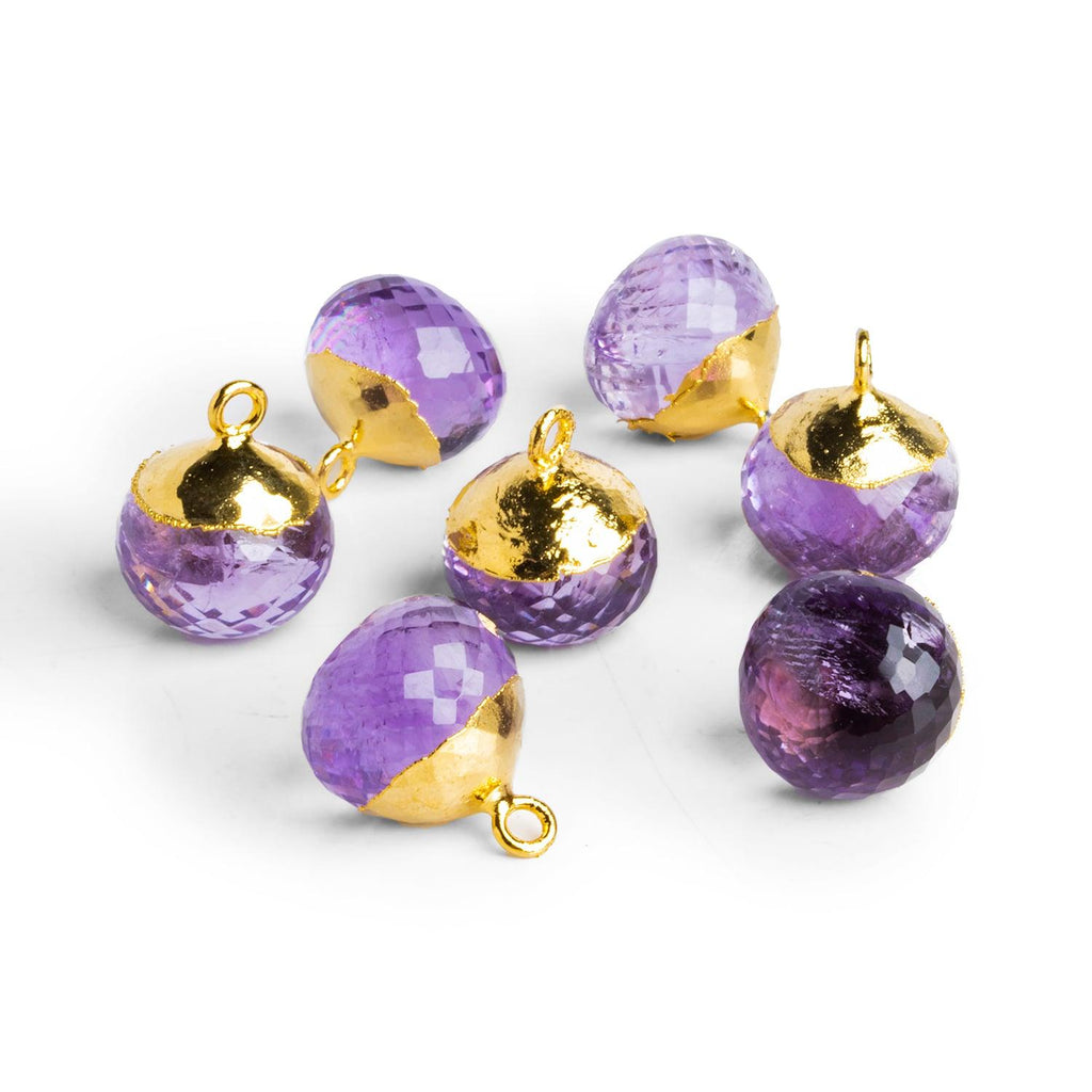 15mm Gold Leafed Amethyst Candy Kiss Pendant 1 Piece - The Bead Traders
