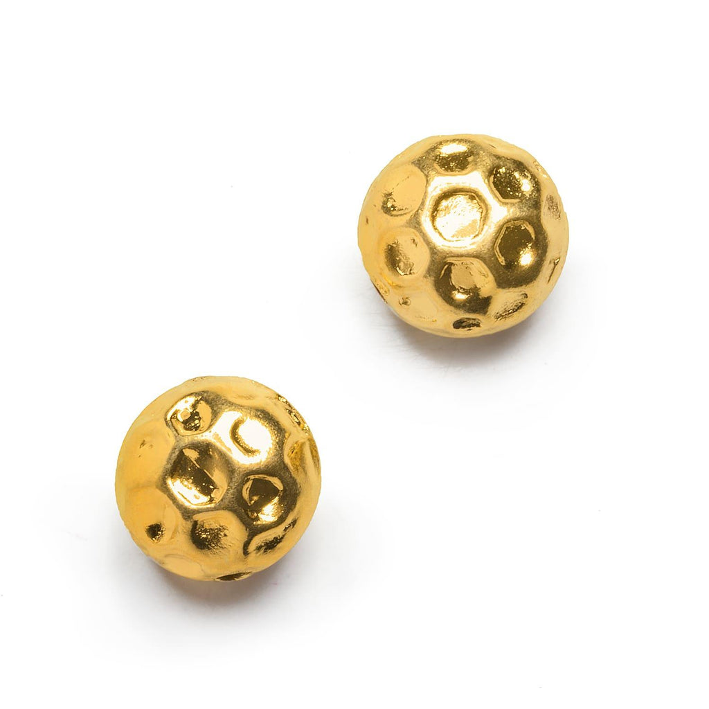 15mm Gold Plated Copper Round Beads 2 Pieces - The Bead Traders