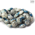 15mm K2 Azurite Granite "K2 Jasper" plain coin beads 8 inch 14 pieces 1mm hole - The Bead Traders