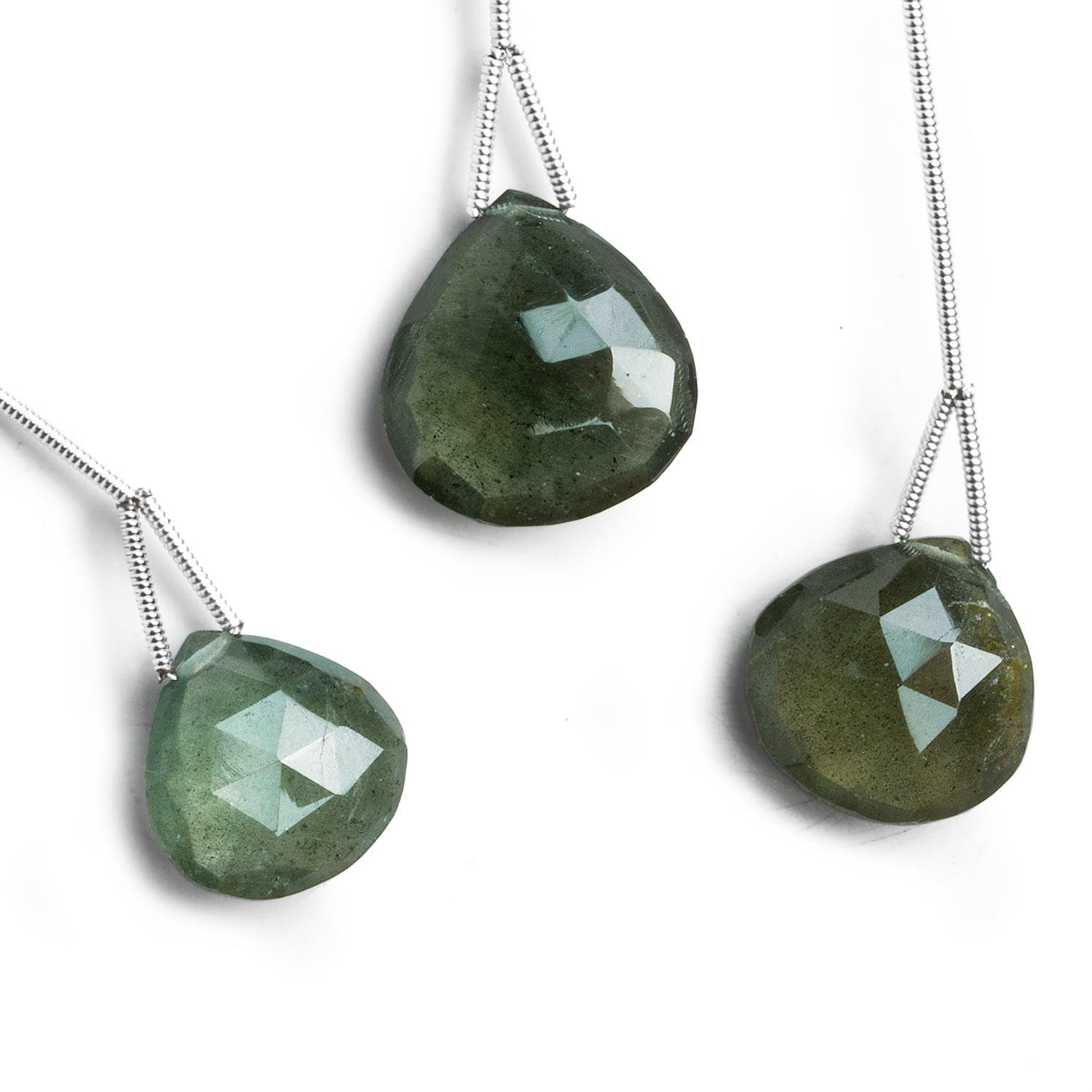 15mm Moss Aquamarine Faceted Heart Focal Bead 1 Piece - The Bead Traders