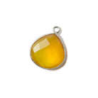 15mm Silver .925 Butterscotch Yellow Chalcedony faceted heart Pendant 1 piece - The Bead Traders