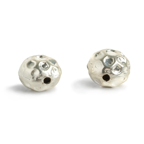 15mm Silver Plated Copper Round Beads 2 Pieces