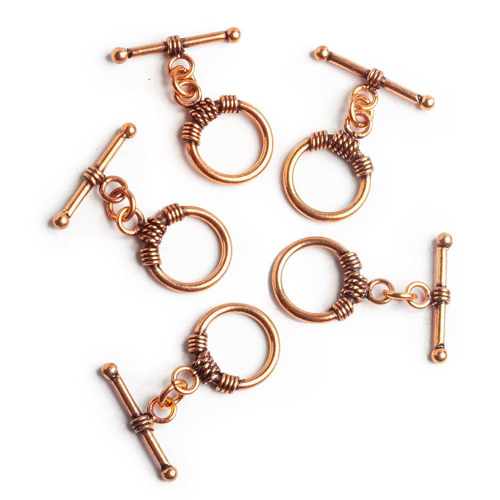 15mm Solid Copper Toggle pack of 5 - The Bead Traders