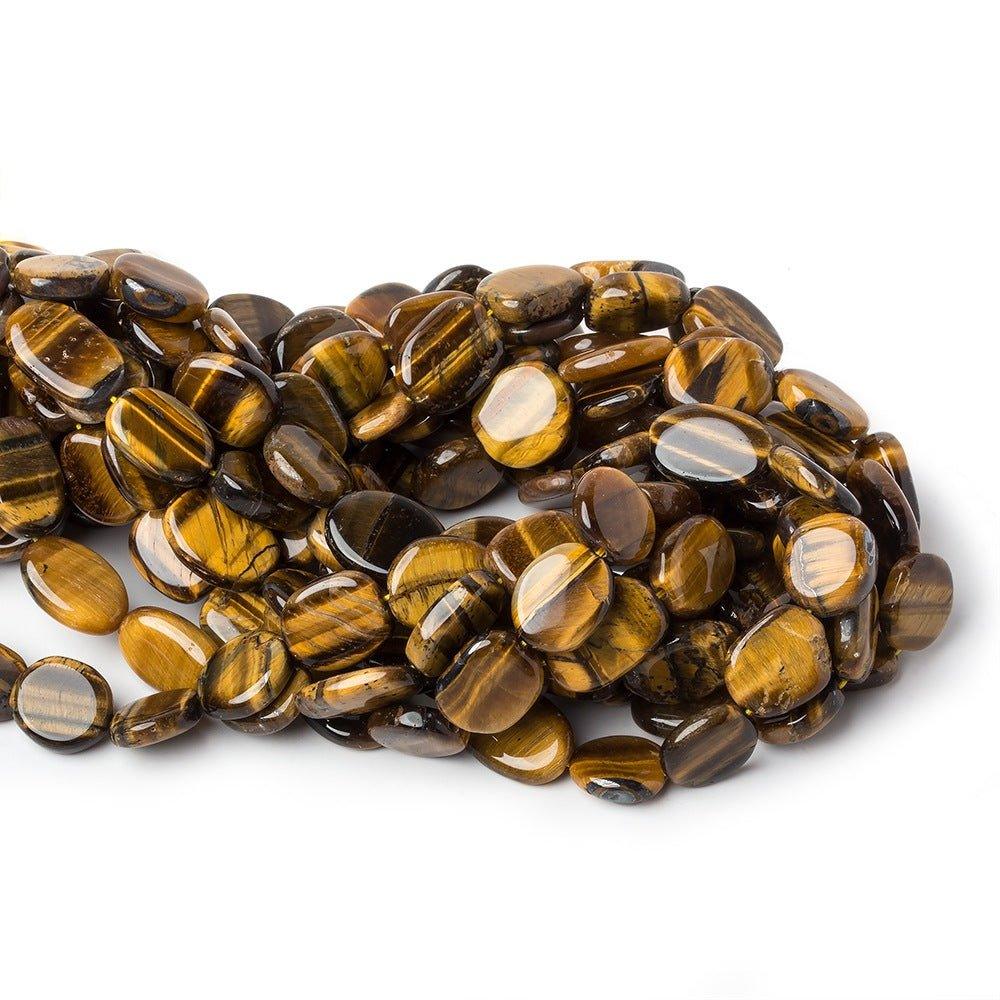 15mm Tiger Eye Plain Oval Beads, 14 inch - The Bead Traders