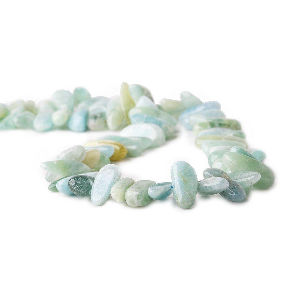 15x10-18.5x9mm Multi Beryl side drilled plain nugget 16 inch 50 pieces - The Bead Traders