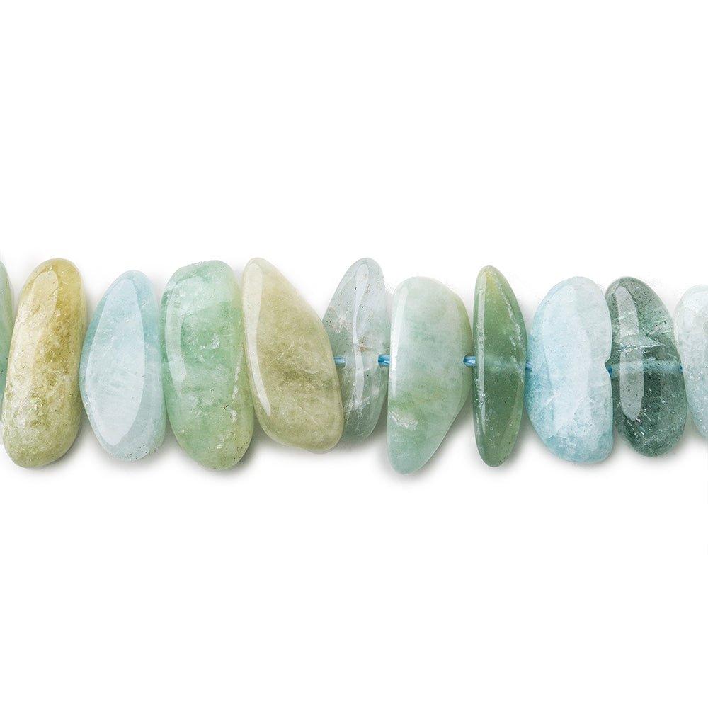 15x10-18.5x9mm Multi Beryl side drilled plain nugget 16 inch 50 pieces - The Bead Traders