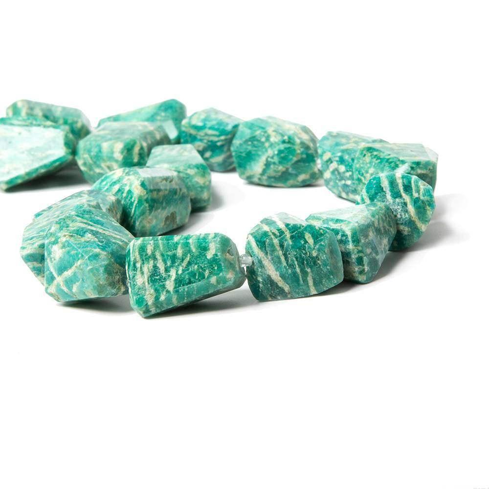 15x10-19x15mm Russian Amazonite Bead Faceted Nugget 16 inch 21 pieces - The Bead Traders