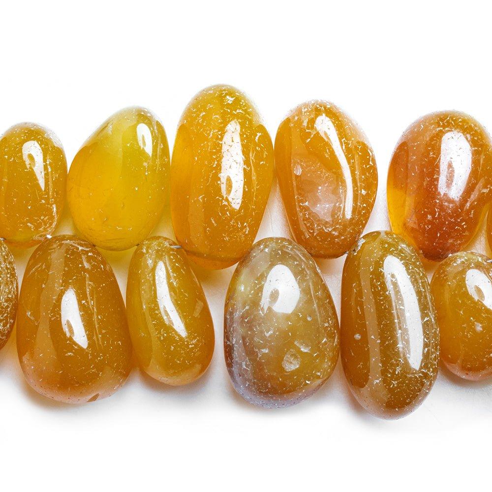 15x10-25x10mm Yellow Chalcedony top drilled nugget Beads 14 inch - The Bead Traders