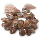 15x10mm-18x12mm Sunstone Faceted Pear Beads 8 inch 41 pieces - The Bead Traders