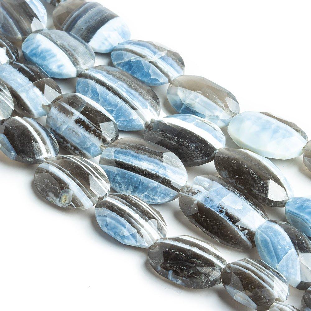 15x10mm-20x15mm Denim Blue Opal Faceted Oval Beads - Lot of 4 - The Bead Traders