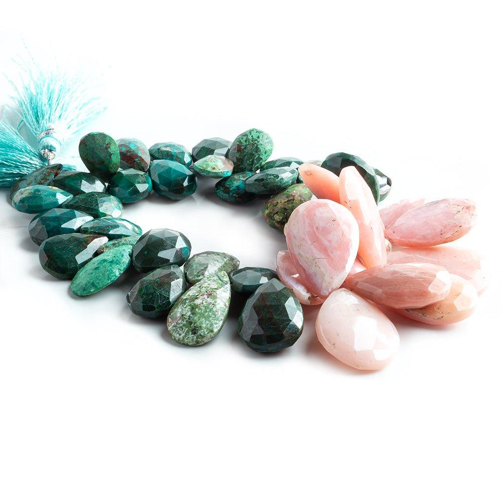 15x10mm-27x19mm Multi Gemstone Faceted Pear Beads 9 inch 43 pieces - The Bead Traders