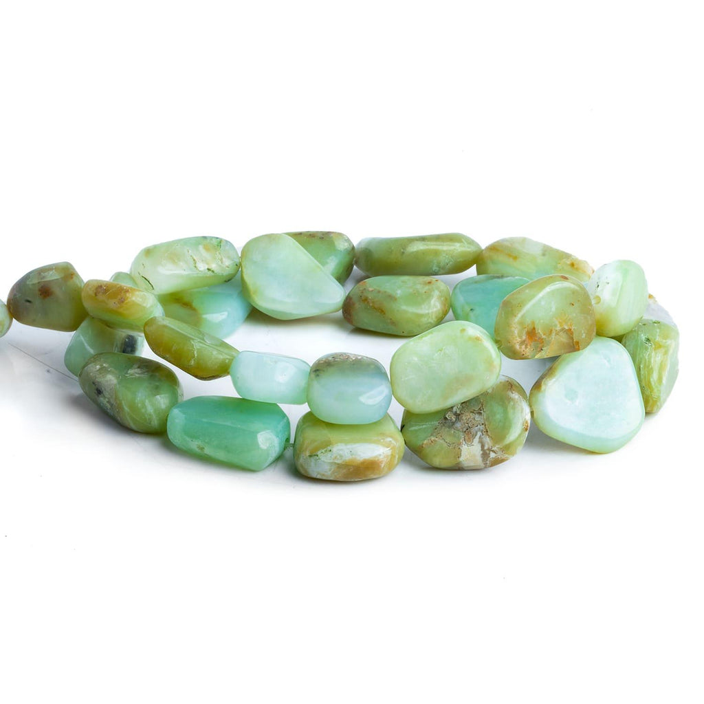 15x10mm Blue Peruvian Opal Plain Nuggets 16 inch 25 beads - The Bead Traders