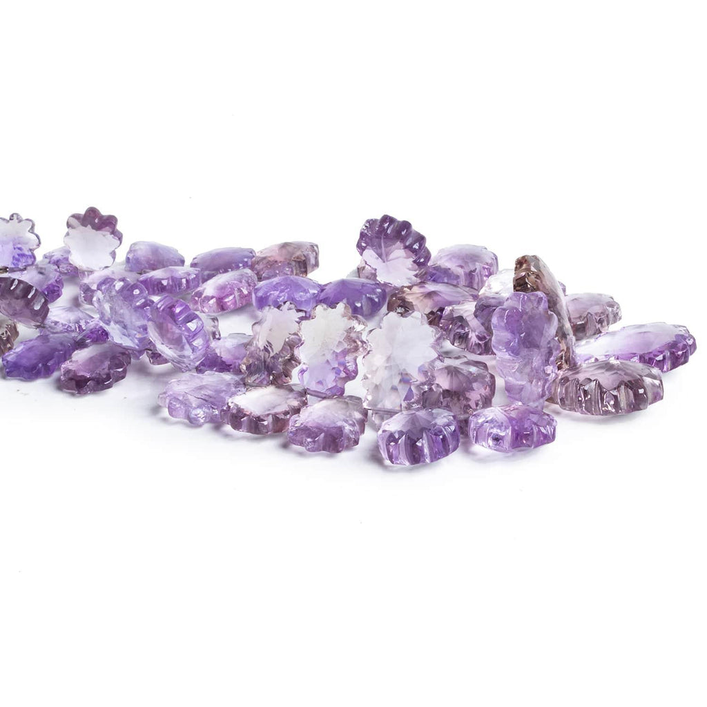 15x10mm Carved Amethyst Pears 8 inch 40 beads - The Bead Traders