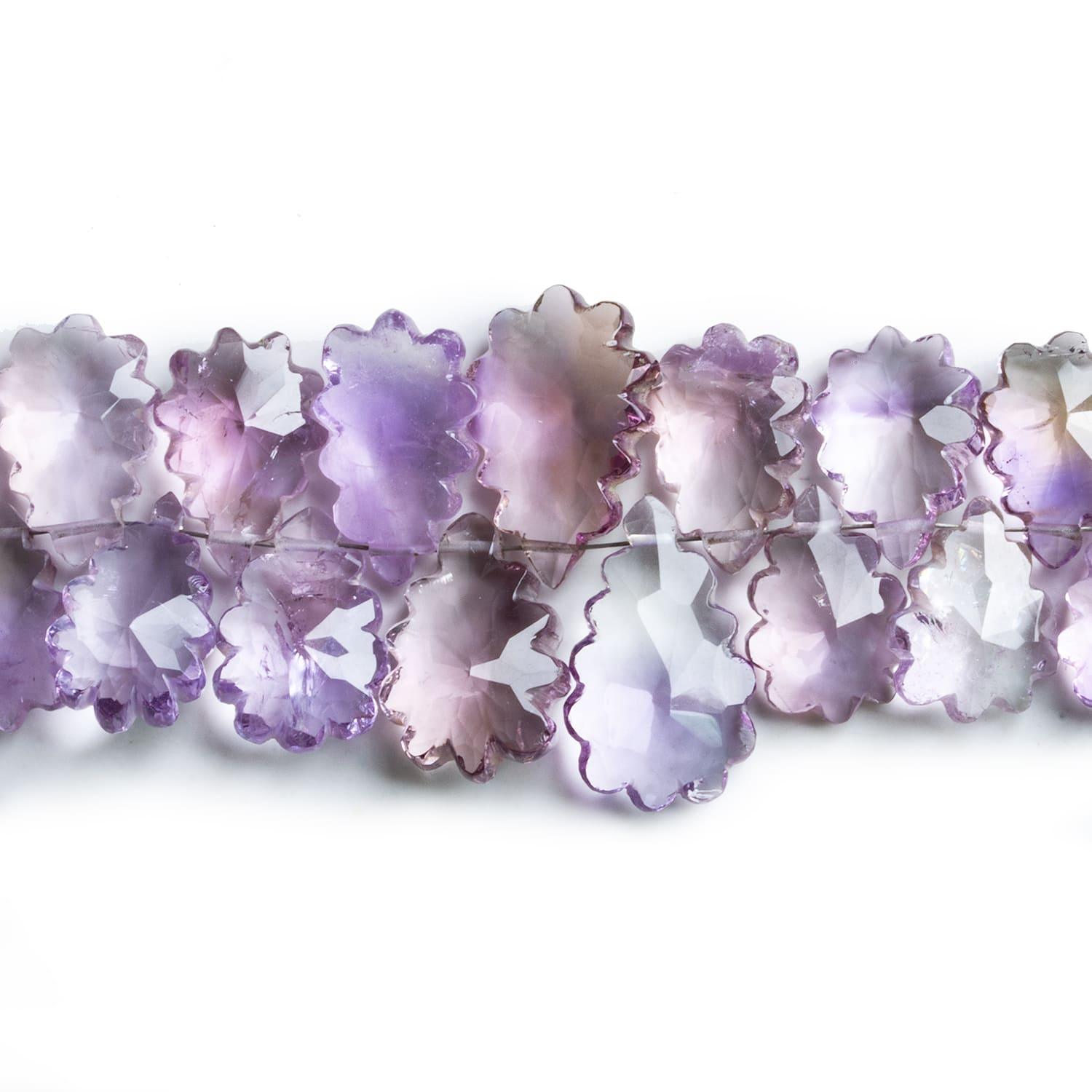 15x10mm Carved Amethyst Pears 8 inch 40 beads - The Bead Traders