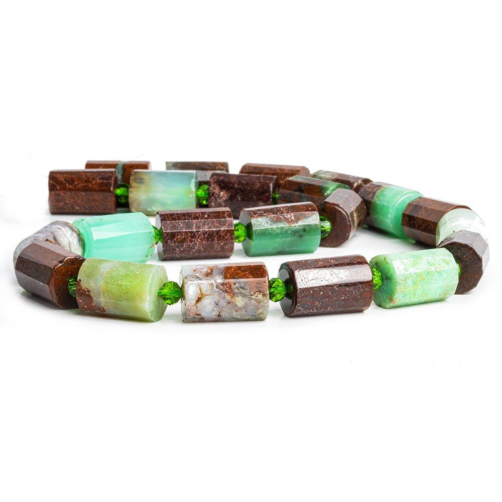 15x10mm Chrysoprase Faceted Tube Beads 16 inch 22 pieces - The Bead Traders