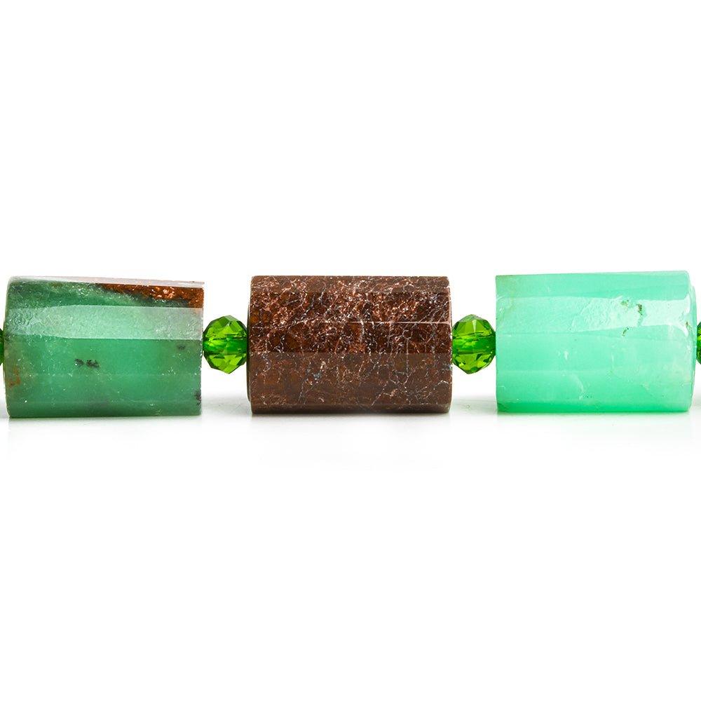 15x10mm Chrysoprase Faceted Tube Beads 16 inch 22 pieces - The Bead Traders