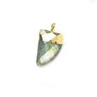 15x10mm Gold Leafed Labradorite faceted horn focal Pendant 1 piece - The Bead Traders