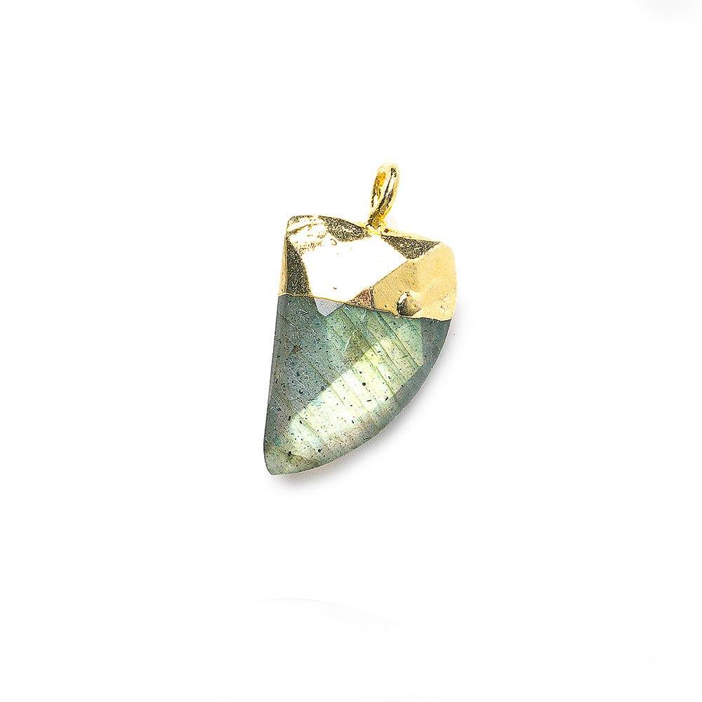 15x10mm Gold Leafed Labradorite faceted horn focal Pendant 1 piece - The Bead Traders