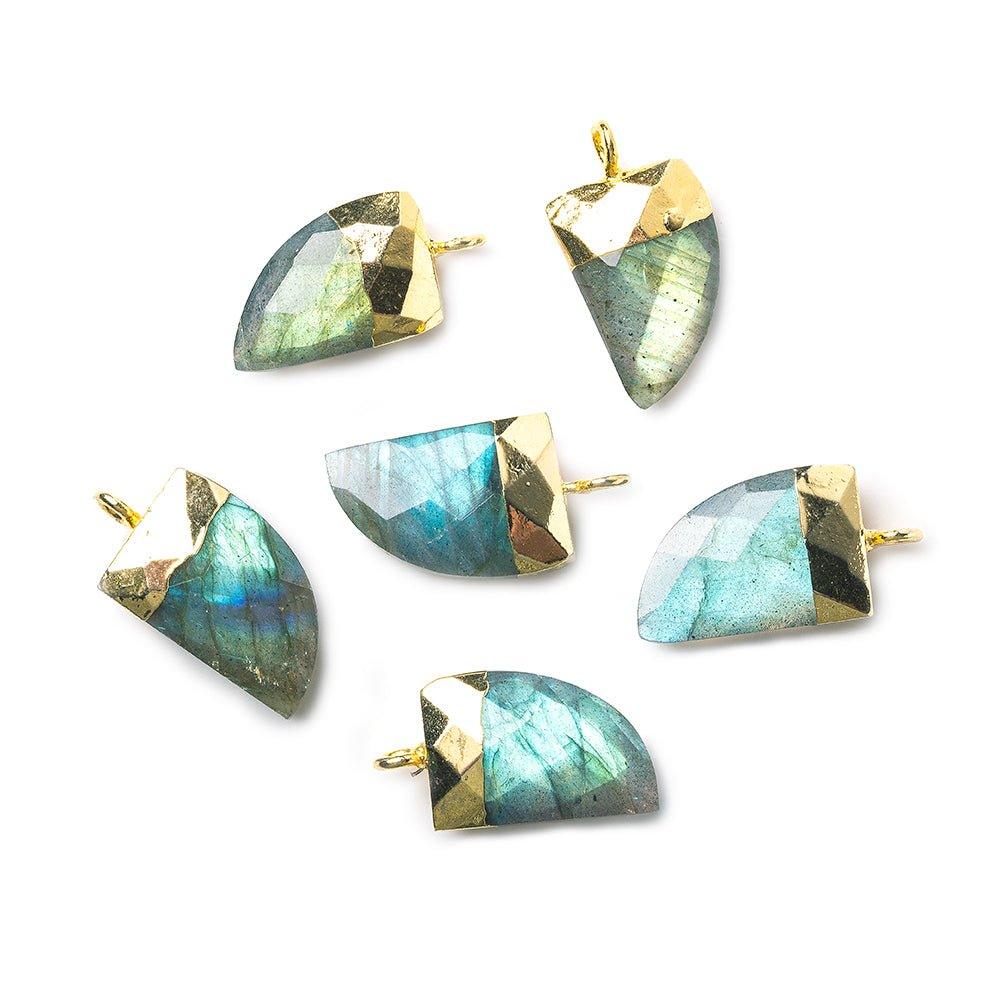 15x10mm Gold Leafed Labradorite faceted horn focal Pendant 1 piece - The Bead Traders