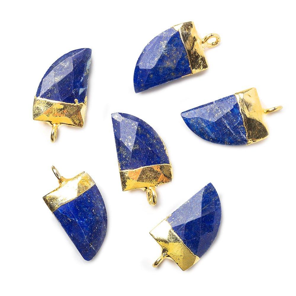 15x10mm Gold Leafed Lapis faceted horn focal Pendant 1 piece - The Bead Traders