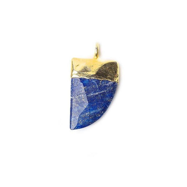 15x10mm Gold Leafed Lapis faceted horn focal Pendant 1 piece