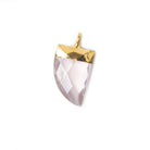 15x10mm Gold Leafed Rose Quartz faceted horn focal Pendant 1 piece - The Bead Traders