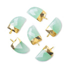 15x10mm Gold Leafed Seafoam Green Chalcedony faceted horn focal Pendant 1 piece - The Bead Traders