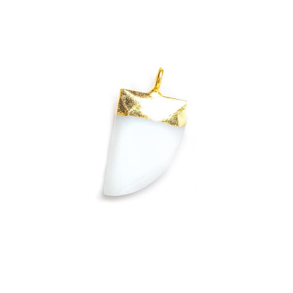 15x10mm Gold Leafed White Onyx faceted horn focal Pendant 1 piece - The Bead Traders