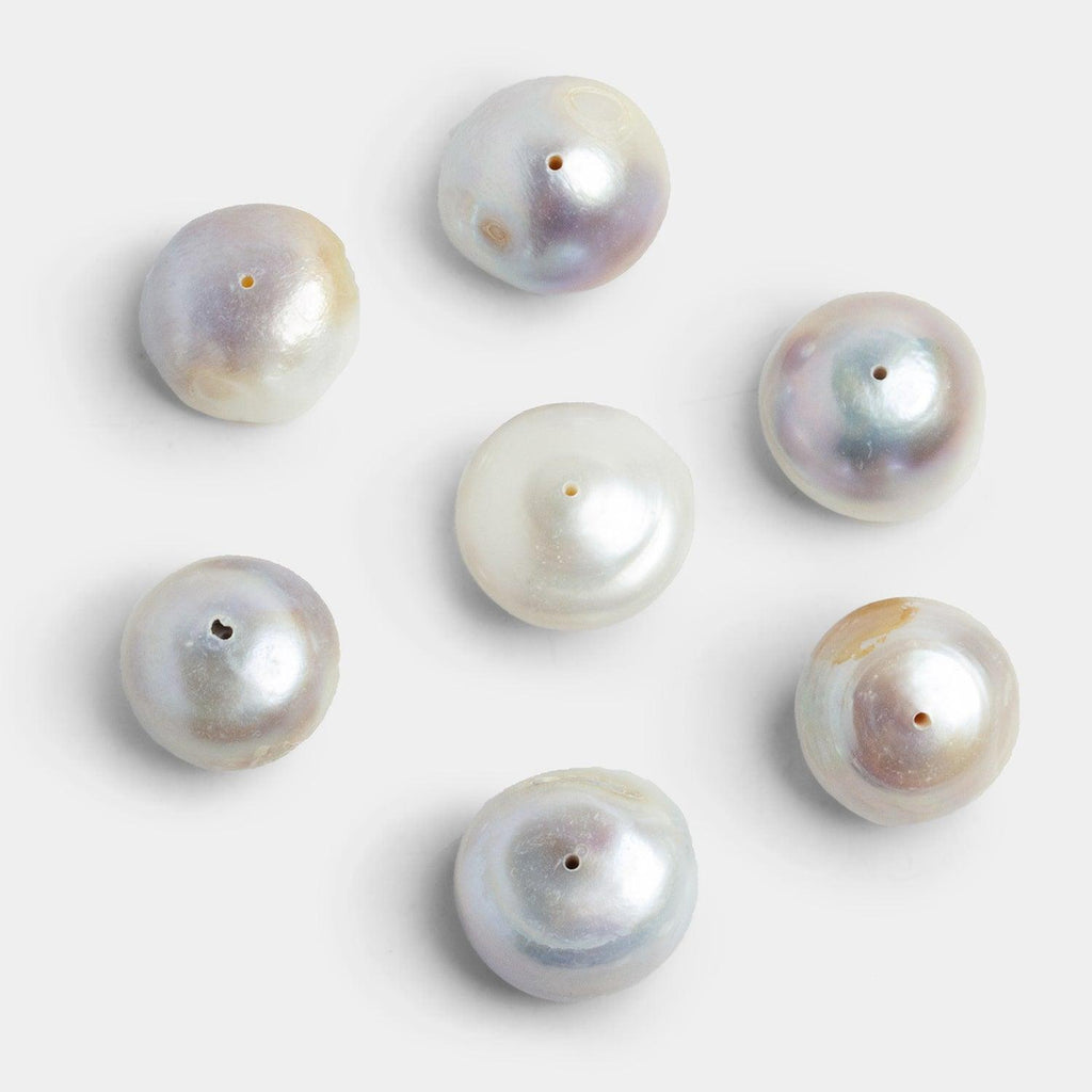 15x10mm Off White Button Pearl Focal 1 Piece - The Bead Traders