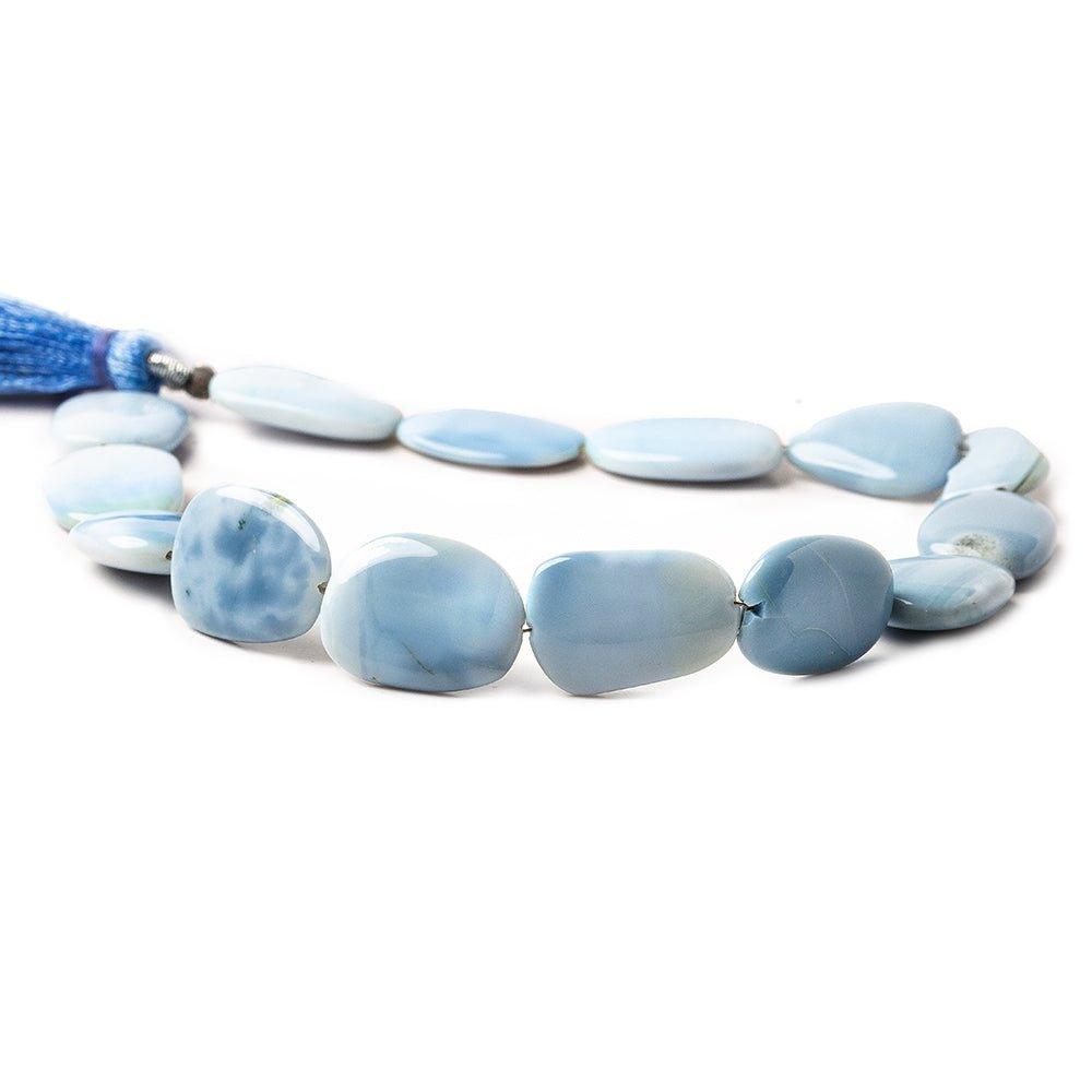 15x11- 17x11mm Owyhee Denim Blue Opal plain nugget beads 8 inch 13 pieces - The Bead Traders