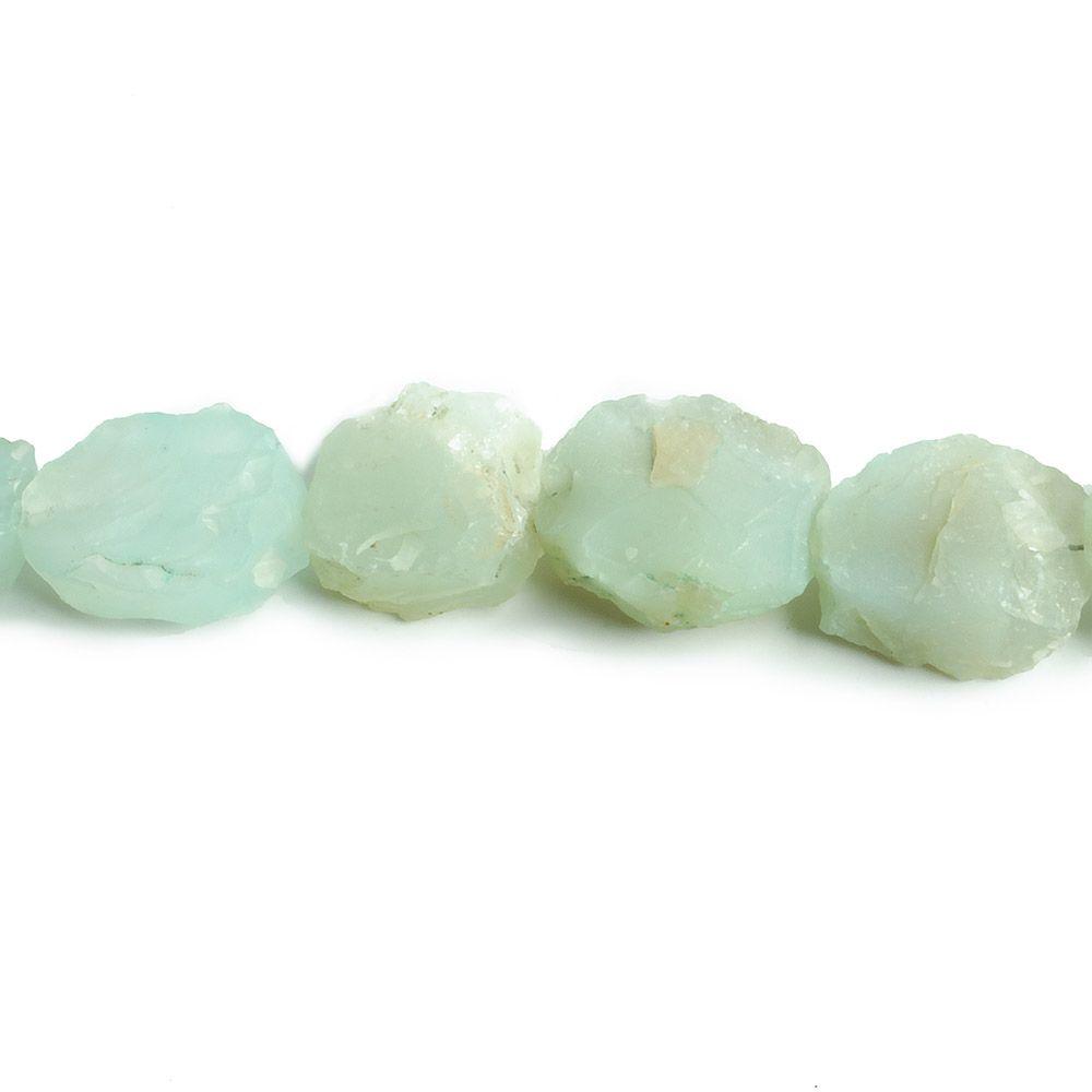 15x11-17x15mm Seaglass Aqua Agate Hammer Faceted Oval 8 inch 13 pieces - The Bead Traders