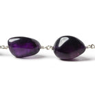 15x11-20x13mm Amethyst plain nugget Silver plated Chain by the foot 13 pieces - The Bead Traders