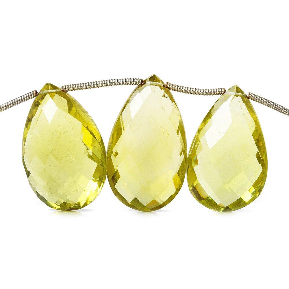 15x11-24x16mm Lemon Quartz faceted pear beads 8 inch 13 pieces A - The Bead Traders