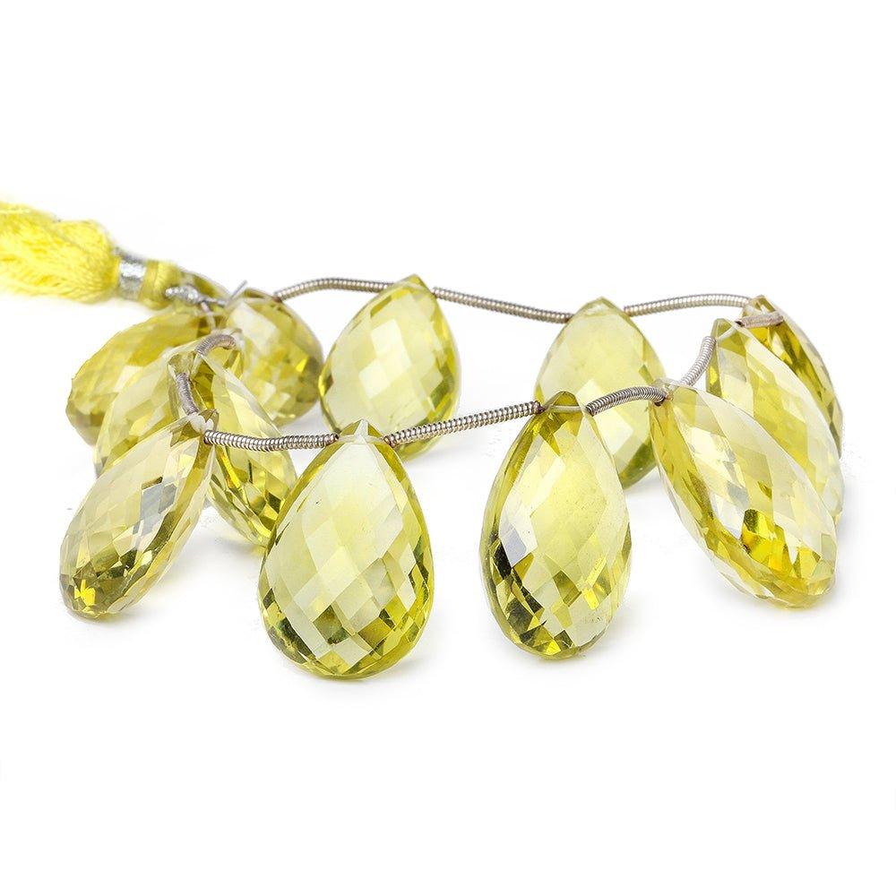 15x11-24x16mm Lemon Quartz faceted pear beads 8 inch 13 pieces A - The Bead Traders