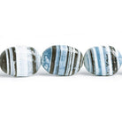 15x11mm-20x14mm Denim Blue Opal Plain Oval Beads 7 inch 10 pieces - The Bead Traders