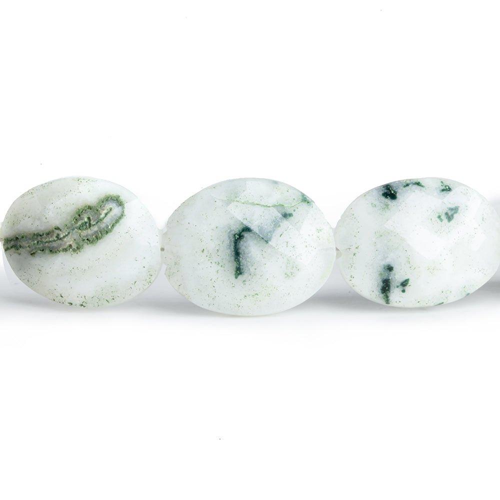 15x11mm-20x14mm Moss Solar Quartz Faceted Oval Beads 8 inch 14 pieces - The Bead Traders