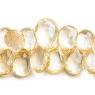 15x11mm-23x17mm Citrine Faceted Pear Beads 8 inch 39 pieces - The Bead Traders
