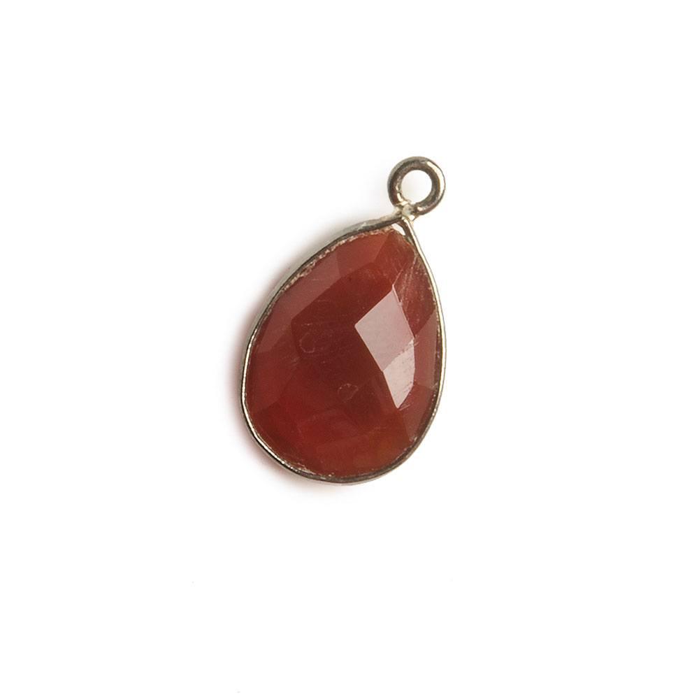 15x11mm Black Gold Bezel Carnelian Pear Pendant 1 piece - The Bead Traders