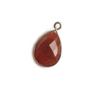 15x11mm Black Gold Bezel Carnelian Pear Pendant 1 piece - The Bead Traders
